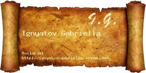 Ignyatov Gabriella névjegykártya
